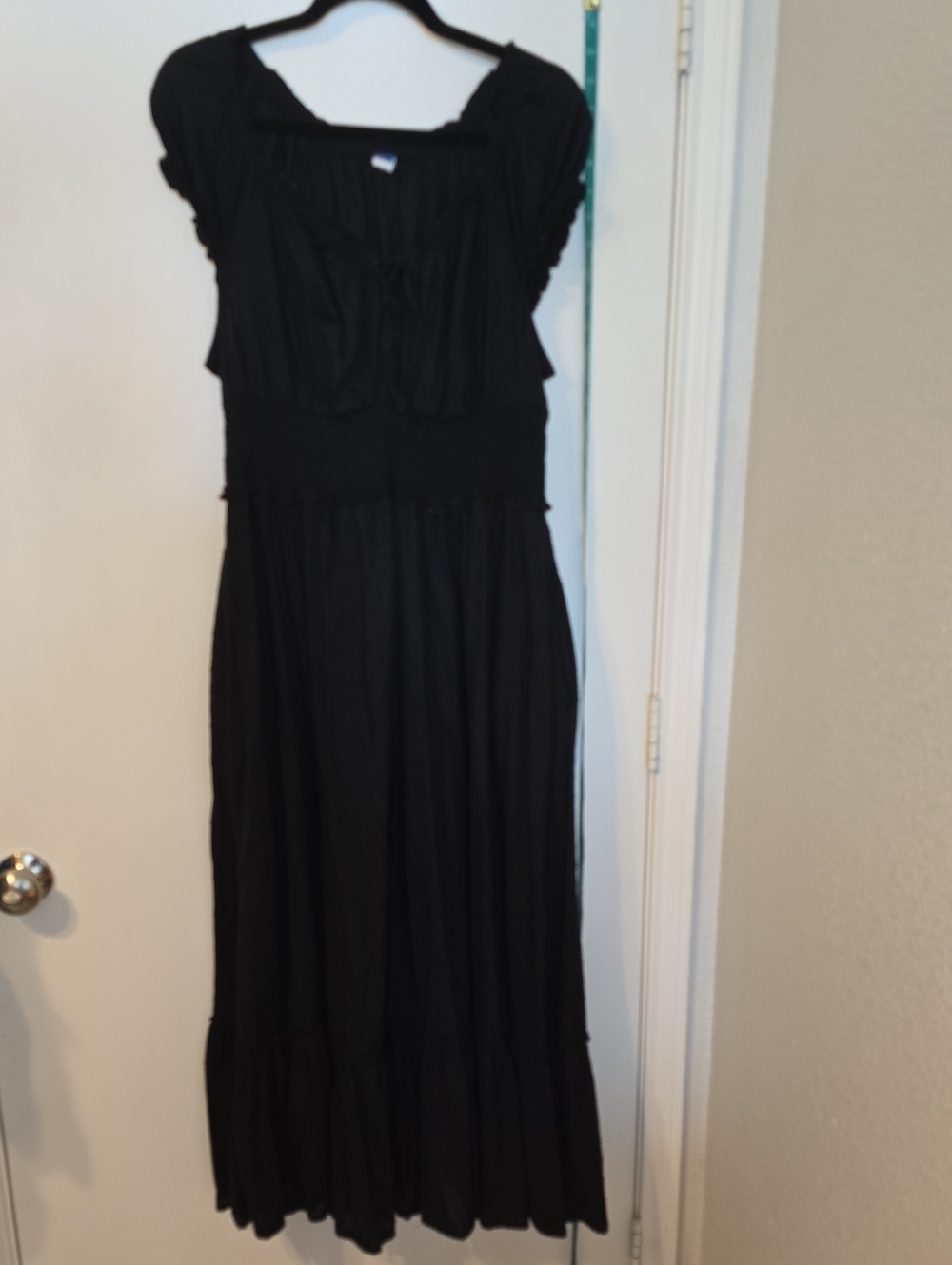 Old Navy Black Maxi Dress with Ruffle Trim